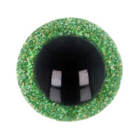 Bezpečnostné oči glitrové Ø 8 mm - Zelená