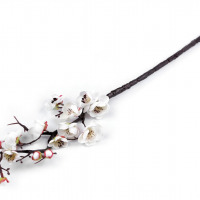Umelá vetvička - 1ks - Jabloňový kvet - biela
