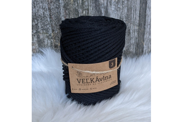 Špagát VEĽKÁvlna 3mm - Uhlie