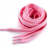 Šnúrky bavlnené do topánok, tenisiek, mikín 130 cm - Ružová