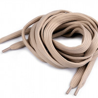 Šnúrky ploché do topánok, tenisiek, mikín 130 cm - Béžová
