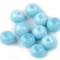 Voskované perly - Ø8 mm - 50g - modrá svetlá