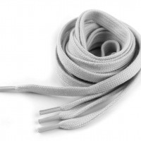 Šnúrky bavlnené do topánok, tenisiek, mikín 130 cm - Šedá svetlá