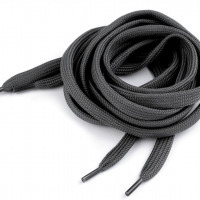 Šnúrky ploché do topánok, tenisiek, mikín 130 cm - Šedá