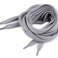 Šnúrky ploché do topánok, tenisiek, mikín 130 cm - Šedá svetlá