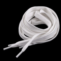 Šnúrky bavlnené do topánok, tenisiek, mikín 130 cm - Biela