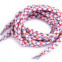 Šnúrky do topánok, tenisiek, mikín - 130 cm - Biela-červená-modrá