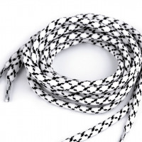 Šnúrky do topánok, tenisiek, mikín - 130 cm - Biela-čierna