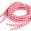 Šnúrky do topánok, tenisiek, mikín - 130 cm - Biela-červená