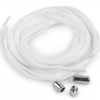 Šnúrky samozaväzovacie do topánok, tenisiek - 100 cm - Biela