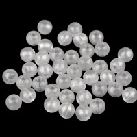 Plastové korálky perleťové - Ø10 mm - Biela