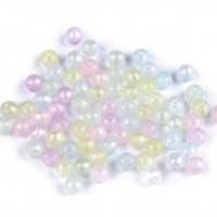 Plastové korálky perleťové - Ø6 mm - Mix