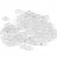 Plastové korálky perleťové - Ø6 mm - Biela