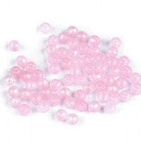 Plastové korálky perleťové - Ø6 mm - Ružová