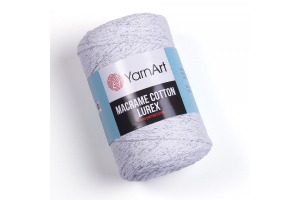Macrame Cotton Lurex 720 - bielo-strieborná