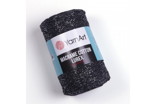 Macrame Cotton Lurex 723 - čierna-strieborná