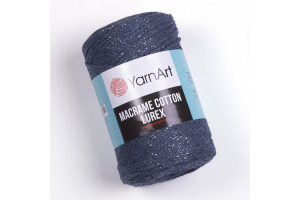 Macrame Cotton Lurex 730 - jeansovo modrá
