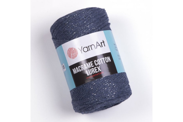 Macrame Cotton Lurex 730 - jeansovo modrá