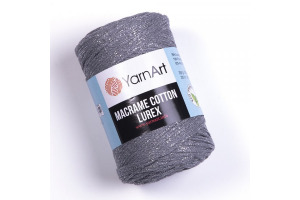 Macrame Cotton Lurex 737 - šedá-strieborná
