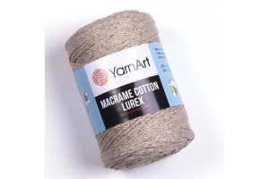 Macrame Cotton Lurex 735 - svetlohnedá-zlatá