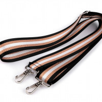 Textilný popruh na tašku s karabinami 79-142 cm - Medená svetlá