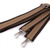 Textilný popruh na tašku s karabinami 79-142 cm - Hnedá