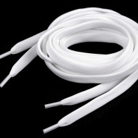 Šnúrky ploché do topánok, tenisiek, mikín 130 cm - Biela