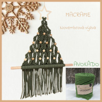 Materiál na vianočný macrame stromček - Avokádo