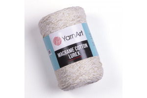Macrame Cotton Lurex 724 - béžová-zlatá