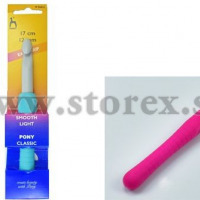 Háčik na háčkovanie Pony Easy Grip - s pogumovanou rúčkou - 12 mm