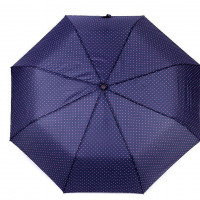 Dáždnik - dámsky, skladací, vystreľovací - Bodky - tmavá modrá