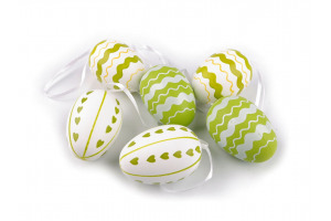 Veľkonočná dekorácia - vajíčka na zavesenie - Zelená