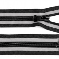 Zips reflexný špirálový - 60cm čierna