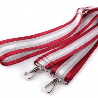 Textilný popruh na tašku s karabinami 79-142 cm - červená