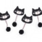 Nášivka/aplikácia - mačička s brmbolcom - Čierna
