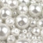 Sklenené voskové perly mix veľkostí Ø 4-12mm - Biela