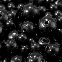 Sklenené voskové perly mix veľkostí Ø 4-12mm - Čierna