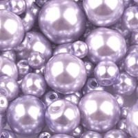 Sklenené voskové perly mix veľkostí Ø 4-12mm - Fialová