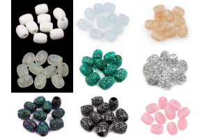 Plastové koráliky s veľkým prievlakom 13x15 mm