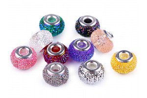 Plastové koráliky s veľkým prievlakom 9x14 mm