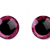 Bezpečnostné oči glitrové Ø25 mm - Ružová