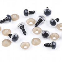 Bezpečnostné oči farebné - 12 mm - Biela
