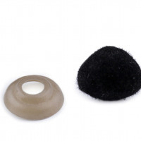 Bezpečnostný noštek - semišový 10x12 mm - Čierna