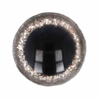 Bezpečnostné oči glitrové Ø 15 mm - Strieborná