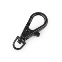 Kovová karabína otvor 4 mm - Čierna