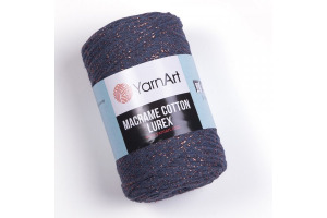 Macrame Cotton Lurex 731 - Modrosivá tmavá