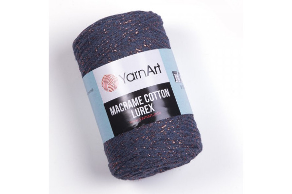 Macrame Cotton Lurex 731 - Modrosivá tmavá