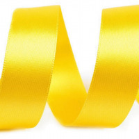 Atlasová stuha obojlíca šírky 24 mm - zväzok po 5 m - Žltá 207