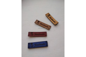 Handmade štítok - HANDMADE - Obdĺžnik - s ružičkou